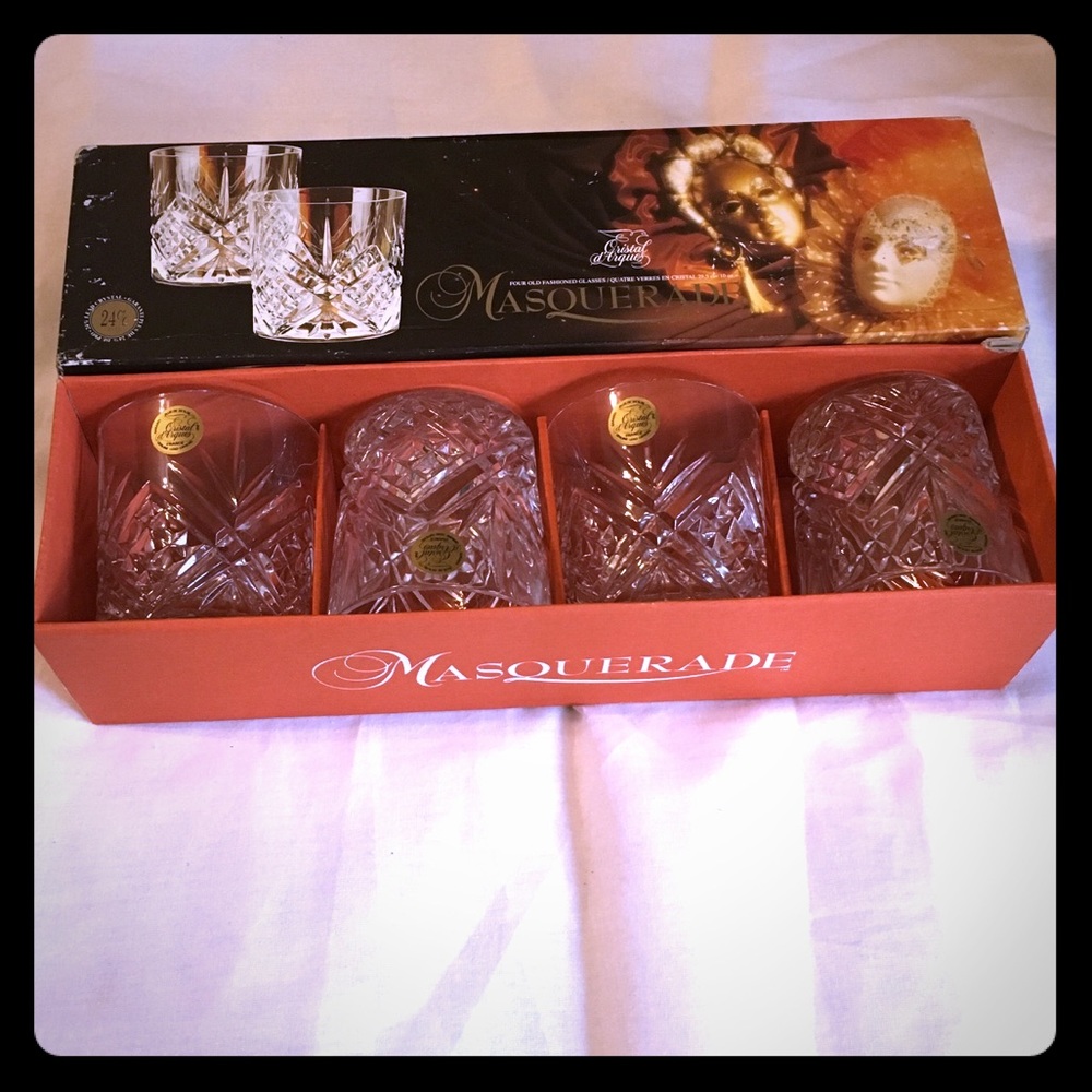Vintage Four piece crystal drink glasses
